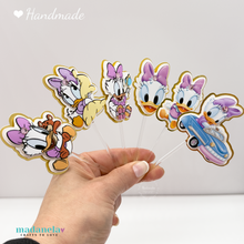 Cargar imagen en el visor de la galería, Baby Daisy Duck cupcake toppers, Baby Daisy party decor, Baby Daisy Duck cake decor, Daisy duck baby shower.