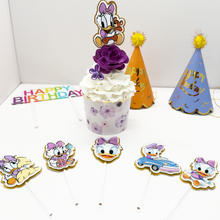 Cargar imagen en el visor de la galería, Baby Daisy Duck Cupcake Toppers Handmade, Baby Daisy Duck Party Theme Set Of 12