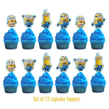 Cargar imagen en el visor de la galería, Minions Cupcake Toppers, Minions Party, Minion Girl Pink, Minions Cake Decor 12 pcs