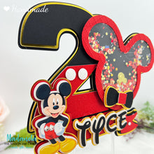 Cargar imagen en el visor de la galería, number two Mickey Mouse Cake topper for MIckey Mouse party theme