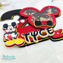 Cargar imagen en el visor de la galería, Mickey Mouse Cake Topper, Mickey Shaker Cake Topper, Mickey Cake Decorations, Mickey Party Theme, Mickey Mouse Birthday