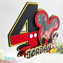 Cargar imagen en el visor de la galería, number four Mickey Mouse cake topper for cake decorations.