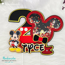 Cargar imagen en el visor de la galería, Mickey Mouse Cake Topper, Mickey Shaker Cake Topper, Mickey Cake Decorations, Mickey Party Theme, Mickey Mouse Birthday