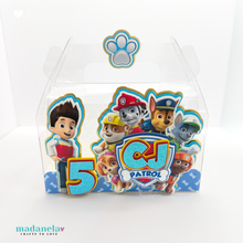 Load image into Gallery viewer, Handmade Paw Patrol Gable Party Boxes – Cupcakes, Candy, Toys, Popcorn