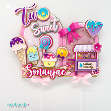 Load image into Gallery viewer, Two Sweet Cake Topper Carnival Party Decorations, Sweets Birthday Party Decorations, Dessert Cake Decorations