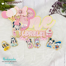 Load image into Gallery viewer, Baby Mickey Mouse & Baby Minnie Mouse Cake Topper, Mickey Shaker Cake Topper, Mickey Cake Decorations, Mickey Party Decorations