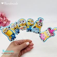 Cargar imagen en el visor de la galería, minion cupcake toppers. Decorations for your child's party. Fun Minion characters to decorate cupcakes