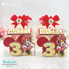 Cargar imagen en el visor de la galería, Minnie Mouse Favor Box Party Favor Clear Gable Box, Minnie Party, Minnie Goody Box, Minnie Birthday Party