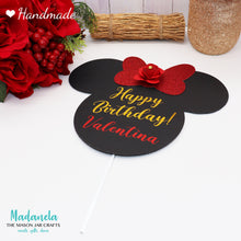 Load image into Gallery viewer, Personalized Birthday Cake Topper Minnie Mouse