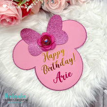 Load image into Gallery viewer, Personalized Birthday Cake Topper Minnie Mouse