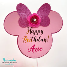 Load image into Gallery viewer, Personalized Birthday Cake Topper Minnie Mouse