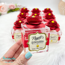 Cargar imagen en el visor de la galería, Cube Wedding Party Favor, Quinceanera Favor, Sweet Sixteen Favor With Flower