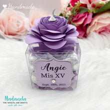 Cargar imagen en el visor de la galería, Elegant Rose on Acetate Box Party Favors, Wedding Favor, Quinceañera Favors – Perfect for Any Occasion