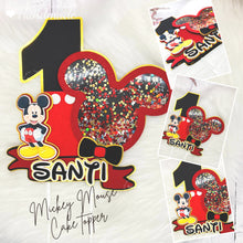 Cargar imagen en el visor de la galería, Add a touch of magic to your celebration with this adorable Mickey Mouse cake topper! Carefully handcrafted with premium quality materials, it features vibrant colors and intricate details, making it the perfect centerpiece for your Disney-themed party.
