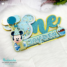 Load image into Gallery viewer, Baby Mickey Mouse & Baby Minnie Mouse Cake Topper, Mickey Shaker Cake Topper, Mickey Cake Decorations, Mickey Party Decorations