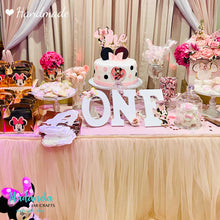 Load image into Gallery viewer, Minnie Mouse Cake Topper, Minnie Shaker Cake Topper, Cake Decorations, Minnie Party Decorations, Minnie Mouse Pink Personalized