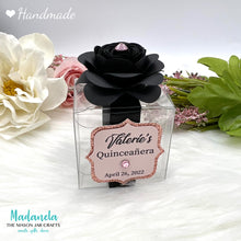 Cargar imagen en el visor de la galería, Elegant Rose on Acetate Box Party Favors, Wedding Favor, Quinceañera Favors – Perfect for Any Occasion