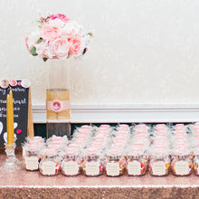 Cargar imagen en el visor de la galería, 5oz. glass jar with lids, decorated with paper flower, party favor