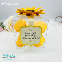 Cargar imagen en el visor de la galería, 4x4" Sunflower Party Favor For Quinceanera Clear Box, Baby Shower, wedding, Bridal Shower