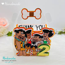 Load image into Gallery viewer, Bam Bam Favor Box Party, Flintstones Party, Pebbles Goody Box, African American Flintstones Birthday Party Set of Six Boxes