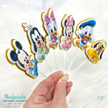 Cargar imagen en el visor de la galería, Baby Mickey Mouse And Friends Cupcake Toppers 12 Characters