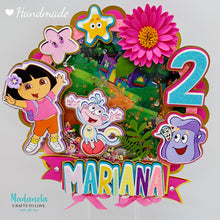 Cargar imagen en el visor de la galería, Dora The Explorer Cake Topper, Dora The Explorer Party Decorations, Dora The Explorer Birthday, Dora Shaker 3D Cake Topper