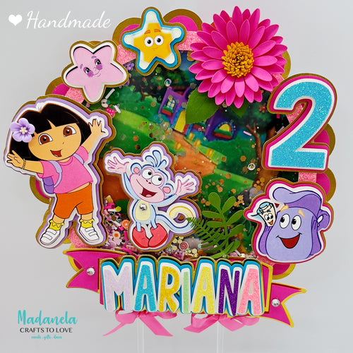 personalized Dora the explorer Cake topper. Dora Cake decorations