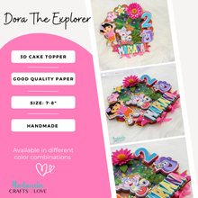 Cargar imagen en el visor de la galería, Dora The Explorer Cake Topper, Dora The Explorer Party Decorations, Dora The Explorer Birthday, Dora Shaker 3D Cake Topper