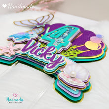 Cargar imagen en el visor de la galería, Mermaid Cake Topper, Shaker Cake Topper, Ariel Mermaid Cake Decorations, Disney Princess, Party Decorations Personalized