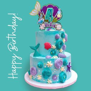 Mermaid Cake Topper, Shaker Cake Topper, Ariel Mermaid Cake Decorations, Disney Princess, Party Decorations Personalized