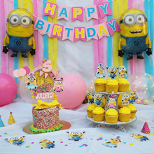 Cargar imagen en el visor de la galería, Handmade Girl Minion Cake Topper: Pink Shaker Birthday Decoration