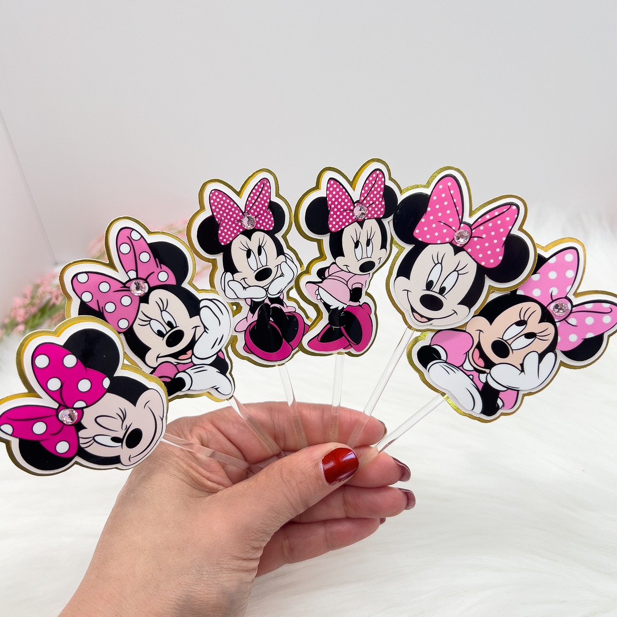 Handmade Minnie Mouse Cupcake Toppers – 3 Color Variations – Quality ...