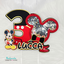 Load image into Gallery viewer, Mickey Mouse Cake Topper, Mickey Shaker Cake Topper, Mickey Cake Decorations, Mickey Party Decorations, Mickey Mouse Birthday