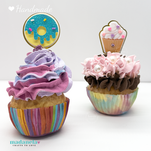Carnival Sweets Cupcake Toppers, Two Sweet Party, Desserts Cupcake Toppers Set of 12