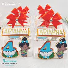 Load image into Gallery viewer, Bam Bam Favor Box Party, Flintstones Party, Pebbles Goody Box, African American Flintstones Birthday Party Set of Six Boxes