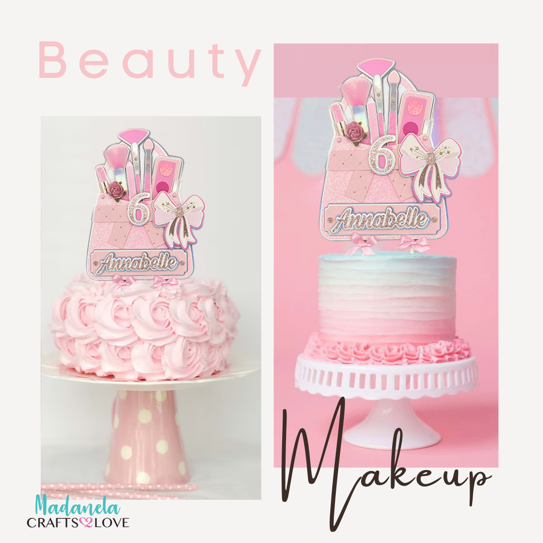 Makeup Cake Topper, Makeup Party Decorations, Spa Cake Topper, Glam Ca ...
