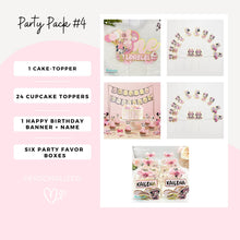 Cargar imagen en el visor de la galería, Customize Birthday Party Party Pack, Customize Cake Topper, Cupcake Toppers, Customize Banners