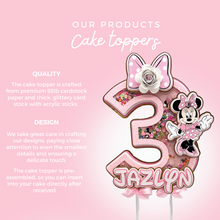Cargar imagen en el visor de la galería, Personalized Minnie Mouse Shaker Cake Topper: 3D Party Decorations
