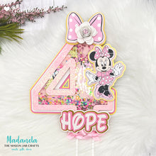 Cargar imagen en el visor de la galería, Personalized Minnie Mouse Shaker Cake Topper: 3D Party Decorations