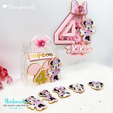 Cargar imagen en el visor de la galería, Personalized Minnie Mouse Shaker Cake Topper: 3D Party Decorations