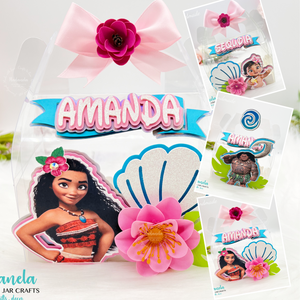 Moana Party Favors Clear Gable Box, Maui Birthday, Moana Party, Moana Goody Box, Moana Birthday, Party 6 Boxes