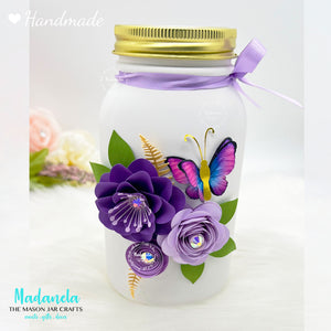 Mason Jar 32-Ounce, Money Jar, Girls Just Wanna Have Funds, Pink & Purple