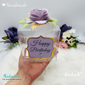 4x4" Party Favor For Quinceanera Clear Box, Sweet Sixteen, Baby Shower, wedding, Bridal Shower