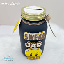 Load image into Gallery viewer, swear jar, painted personalized F-bomb jar, savings money jar