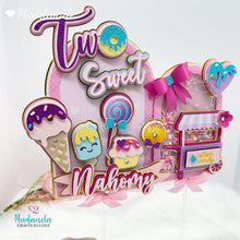 Cargar imagen en el visor de la galería, Two Sweet Cake Topper Carnival Party Decorations, Sweets Birthday Party Decorations, Dessert Cake Decorations
