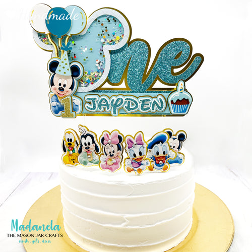 Baby Mickey Mouse & Baby Minnie Mouse Cake Topper, Mickey Shaker Cake Topper, Mickey Cake Decorations, Mickey Party Decorations
