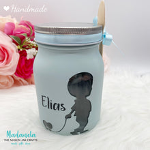 Load image into Gallery viewer, Personalized Mason Jar, 16 Ounces Glass Jar, I Got My First Tooth Glass Jar