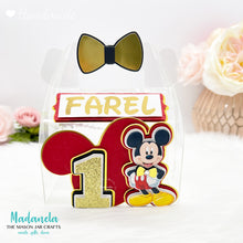 Load image into Gallery viewer, Mickey Mouse Favor Box Party Favor Clear Gable Box, Mickey Party, Mickey Goody Box, Mickey Birthday Party Set of Six