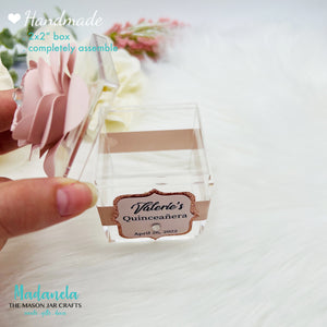 Cube Wedding Party Favor, Quinceanera Favor, Sweet Sixteen Favor With Flower