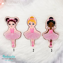 Load image into Gallery viewer, Ballerina Cake Topper, Shaker Cake Topper, Ballerina Cake Decorations, African American Ballerina, Party Decorations Personalized